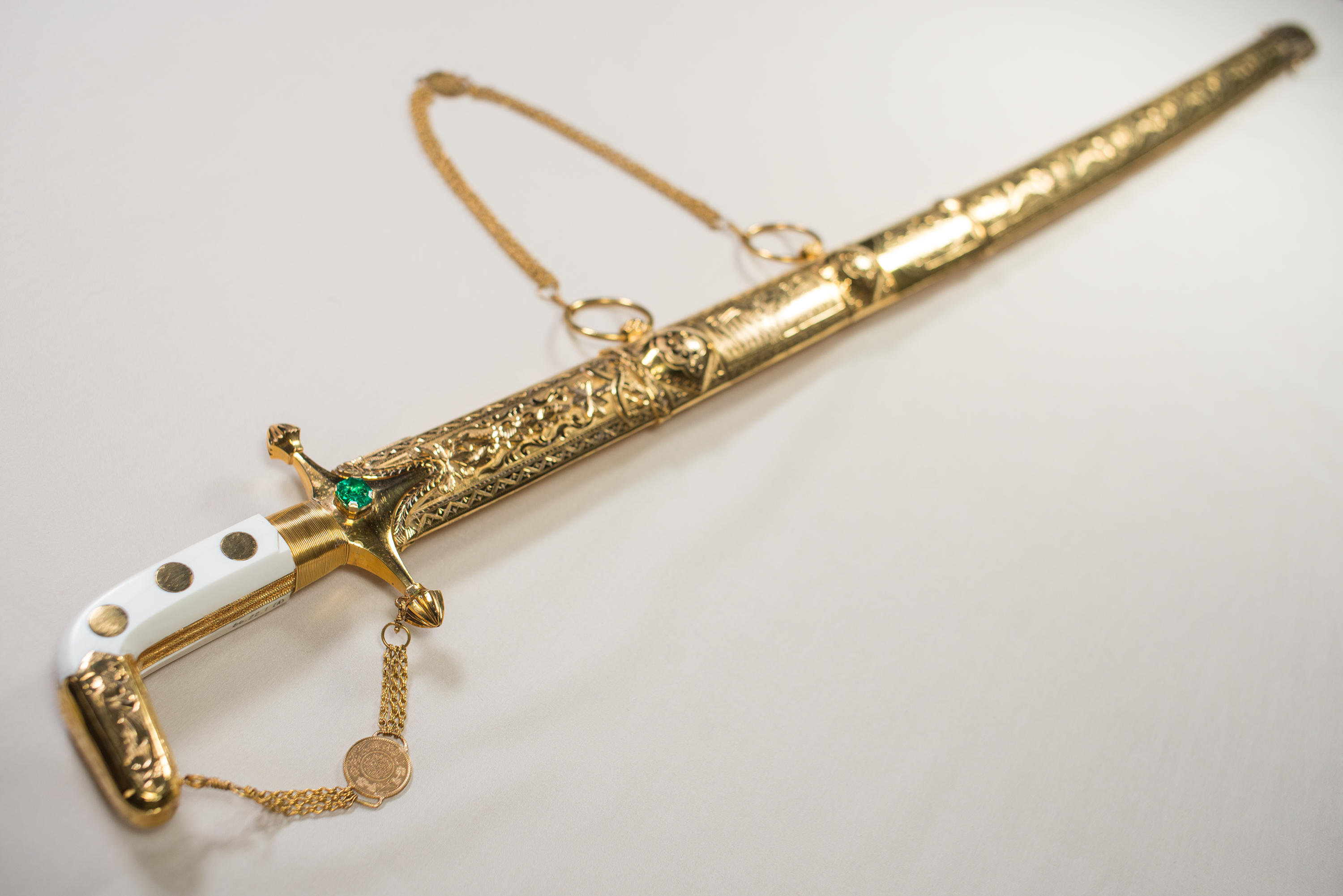 Saudi ceremonial sword given to President Johnson by His Majesty Faisal ibn Abd al-Aziz Al-Saud, King of Saudi Arabia