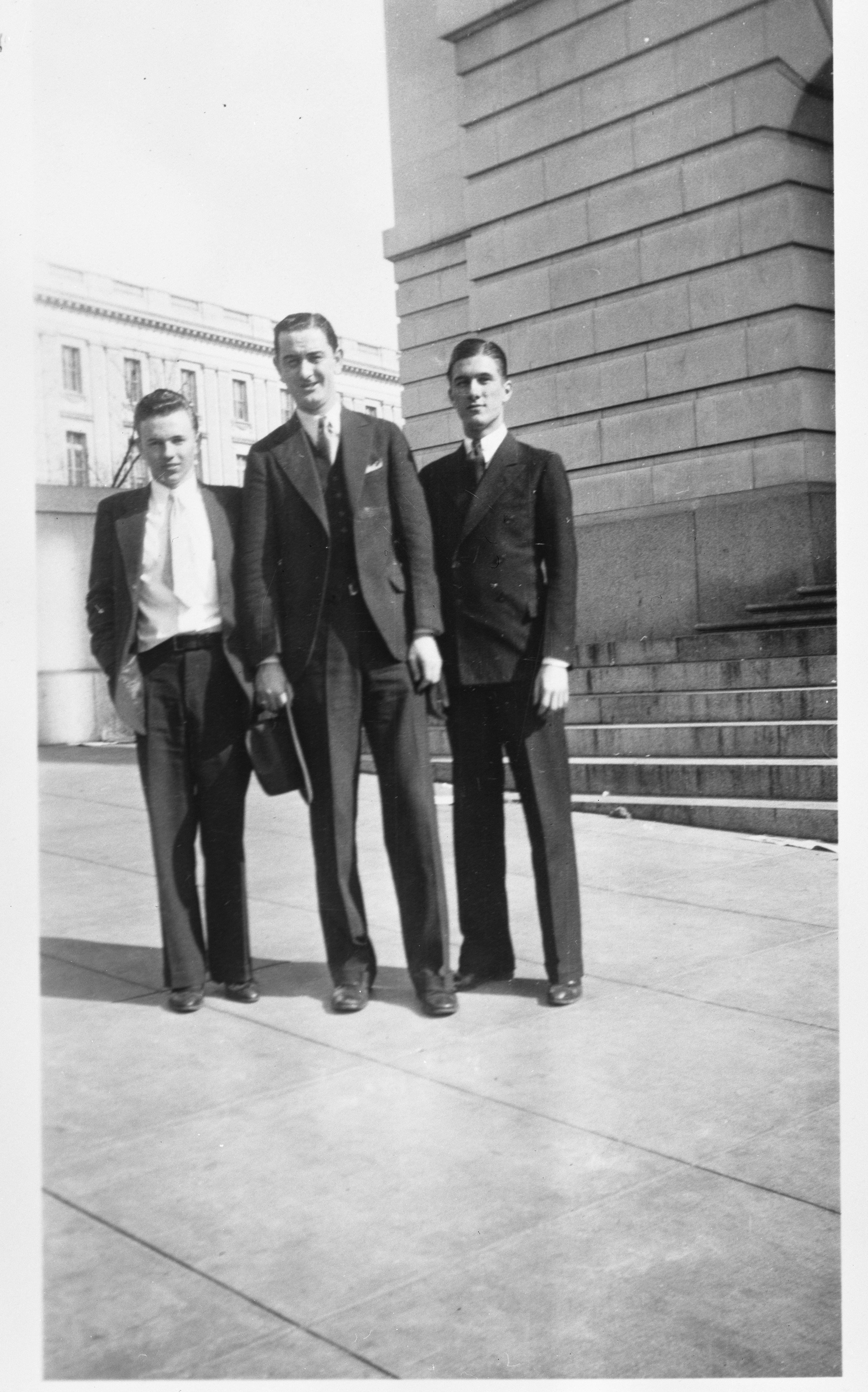 LBJ with his assistants Gene Lattimer, left, and L.E. Jones, right, in Washington, D.C.