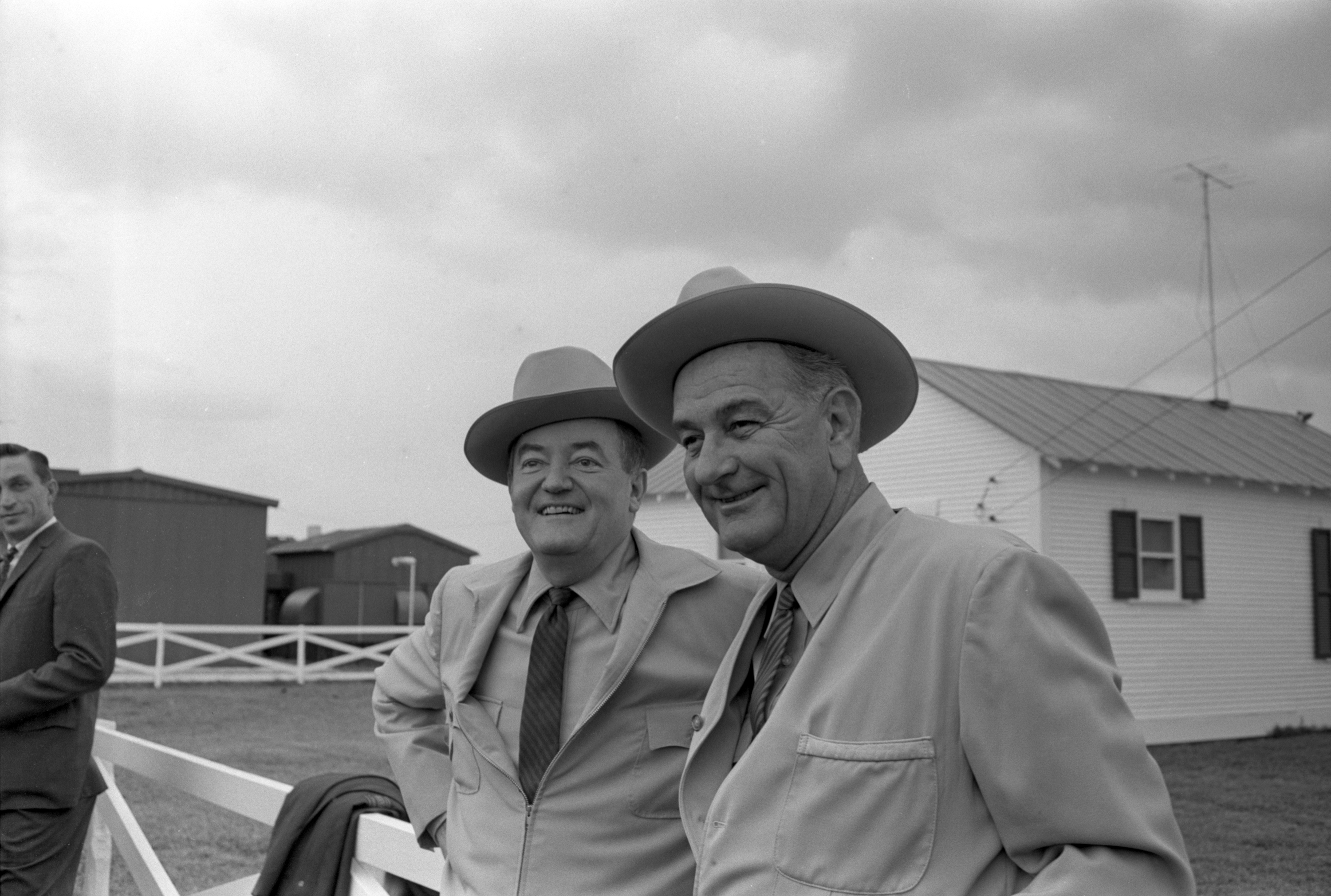 President Lyndon B. Johnson and Vice-President-Elect Hubert H. Humphrey at the LBJ ranch the day after Election Day.