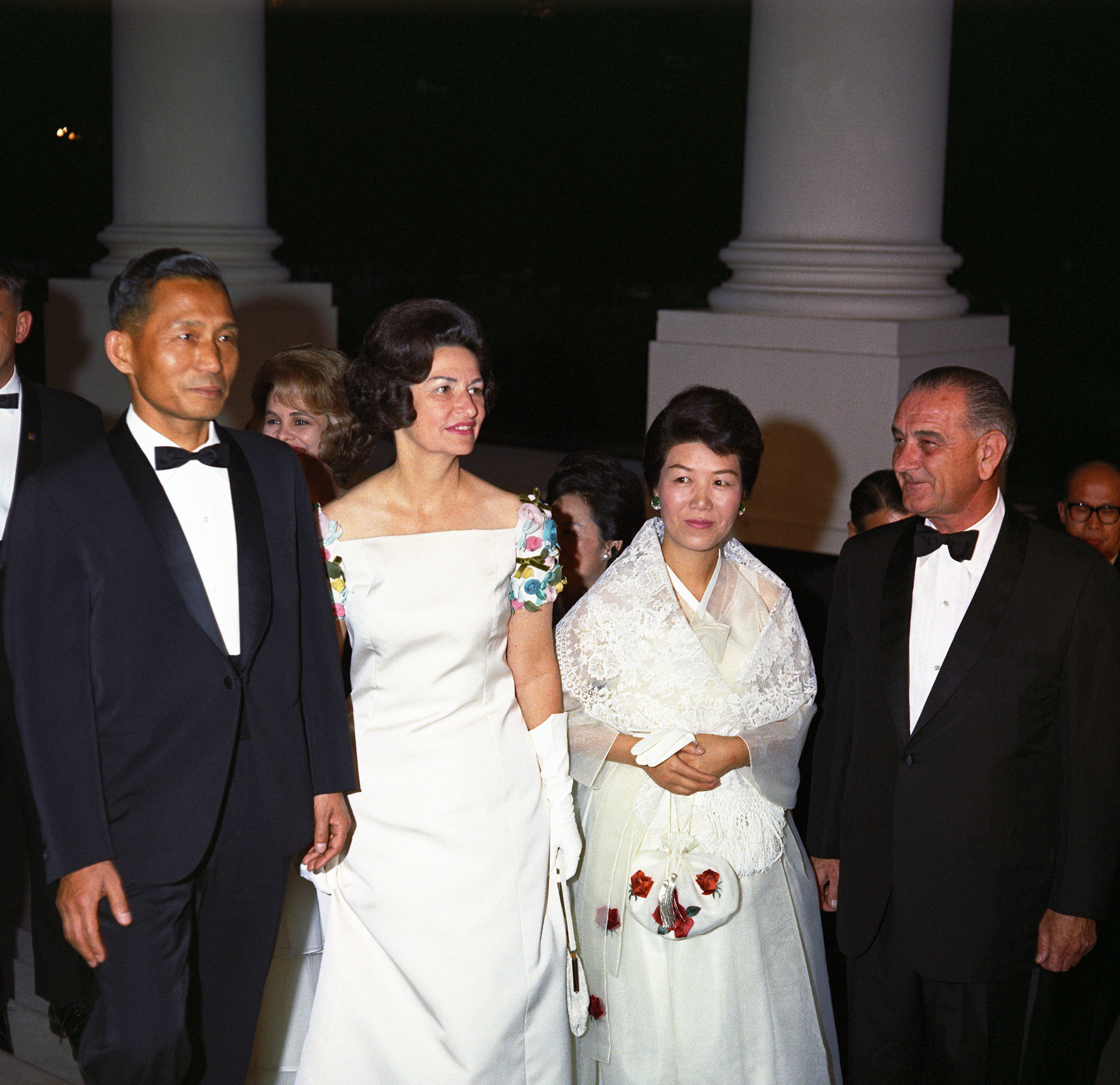 President Johnson and Lady Bird with South Korean President Park Chung-hee and South Korean First Lady Yuk Young-soo