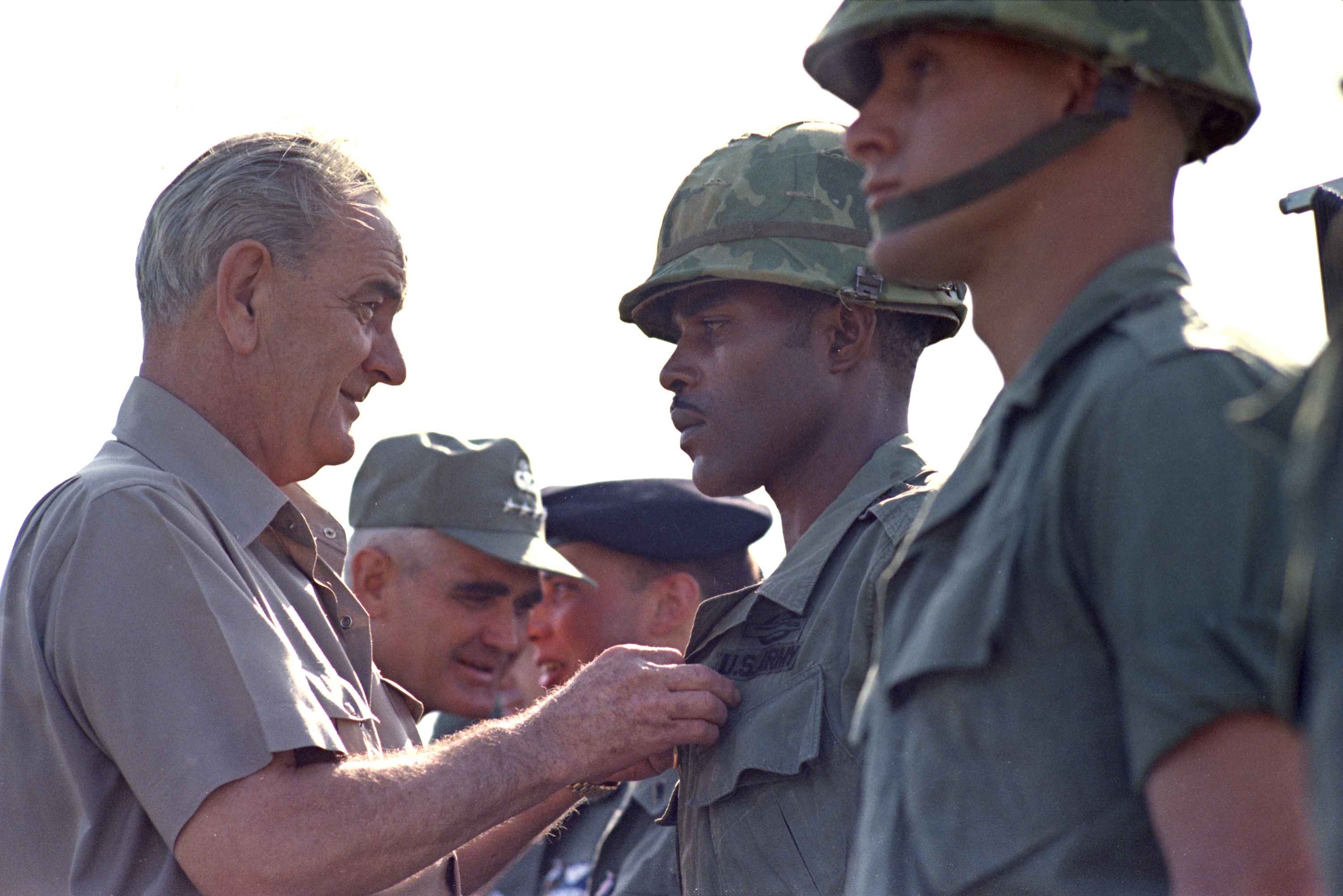 President Johnson's Second and Final Visit to Cam Ranh Bay in South Vietnam. LBJ Library photo by Yoichi Okamoto #C8048-19.