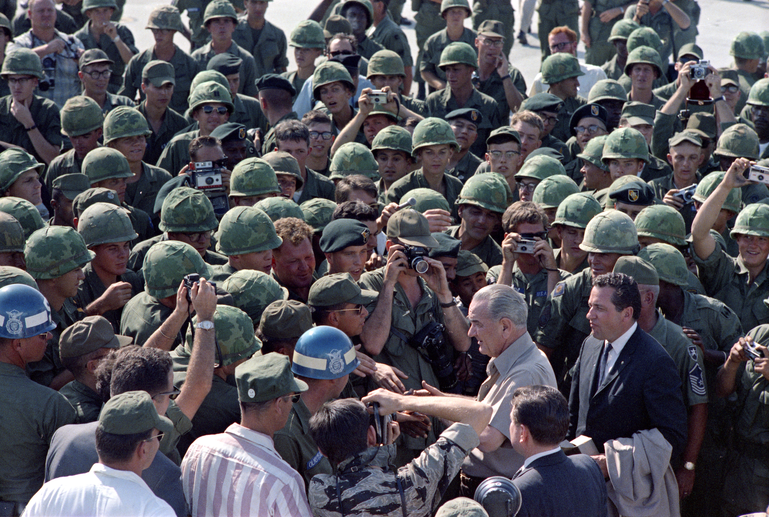 President Johnson's Second and Final Visit to Cam Ranh Bay in South Vietnam. LBJ Library photo by Yoichi Okamoto #C8051-25.