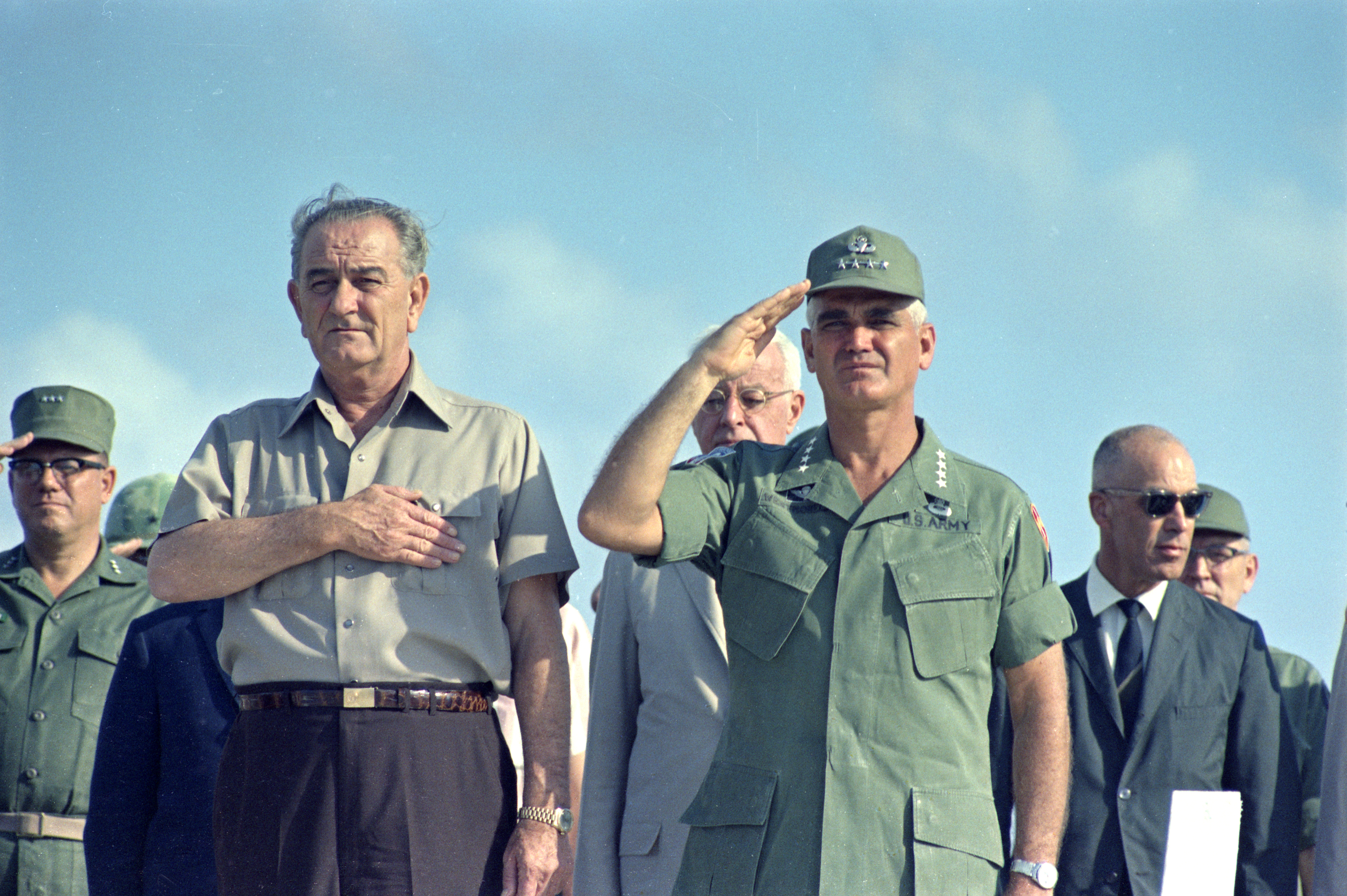 President Johnson's Second and Final Visit to Cam Ranh Bay in South Vietnam. LBJ Library photo by Yoichi Okamoto #C8077-26.