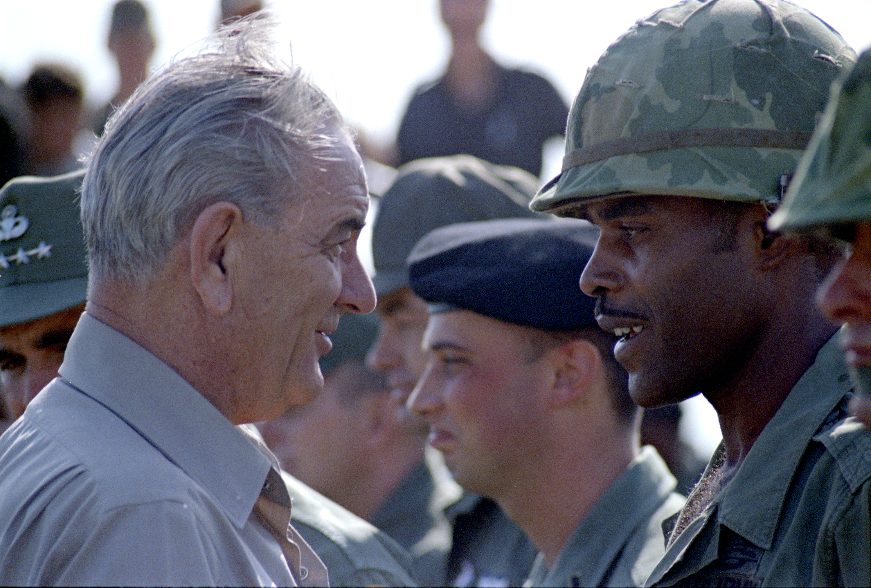 President Johnson's Second and Final Visit to Cam Ranh Bay in South Vietnam. LBJ Library photo by Yoichi Okamoto #C8083-9.