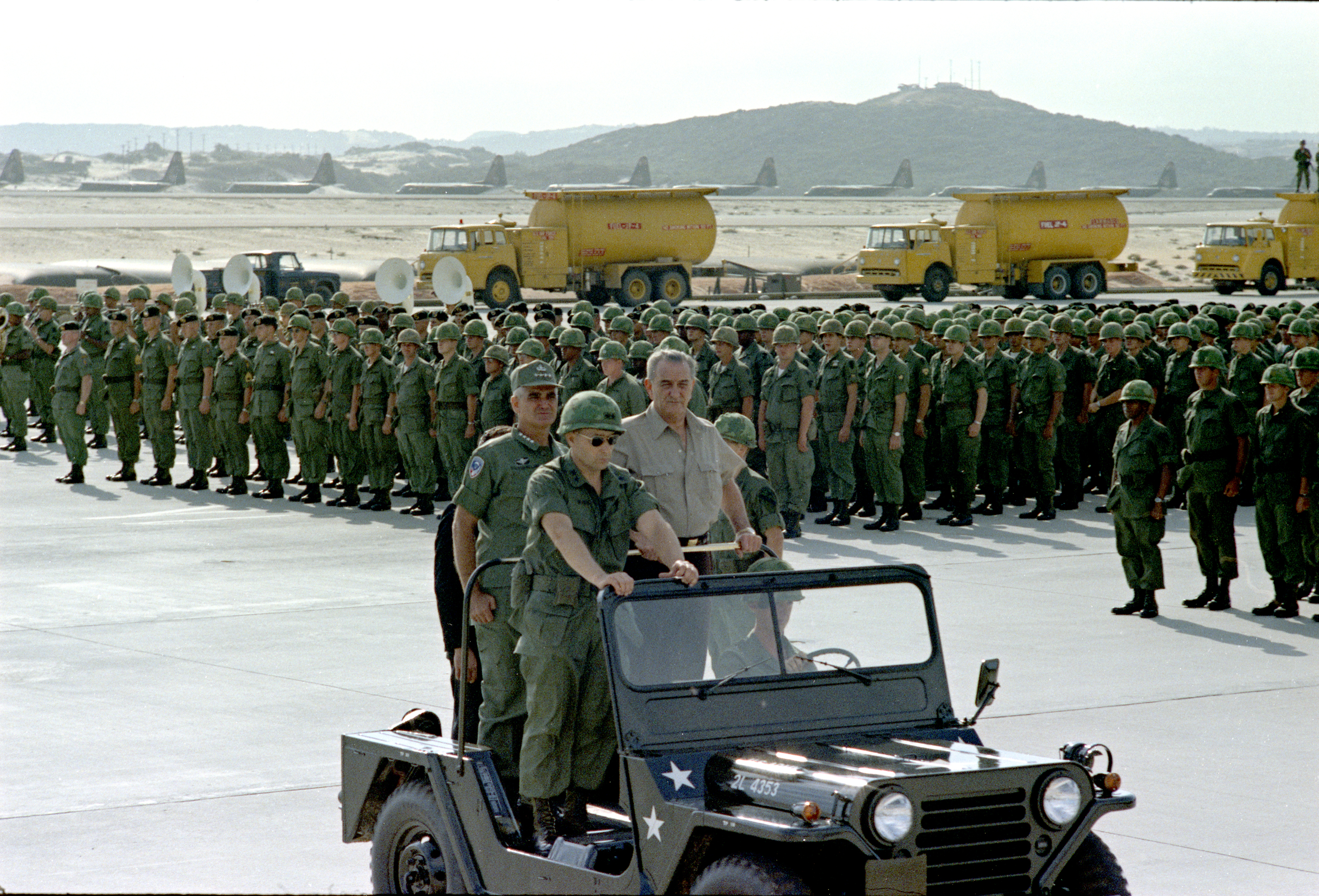 President Johnson's Second and Final Visit to Cam Ranh Bay in South Vietnam. LBJ Library photo by Yoichi Okamoto #C8085-32.
