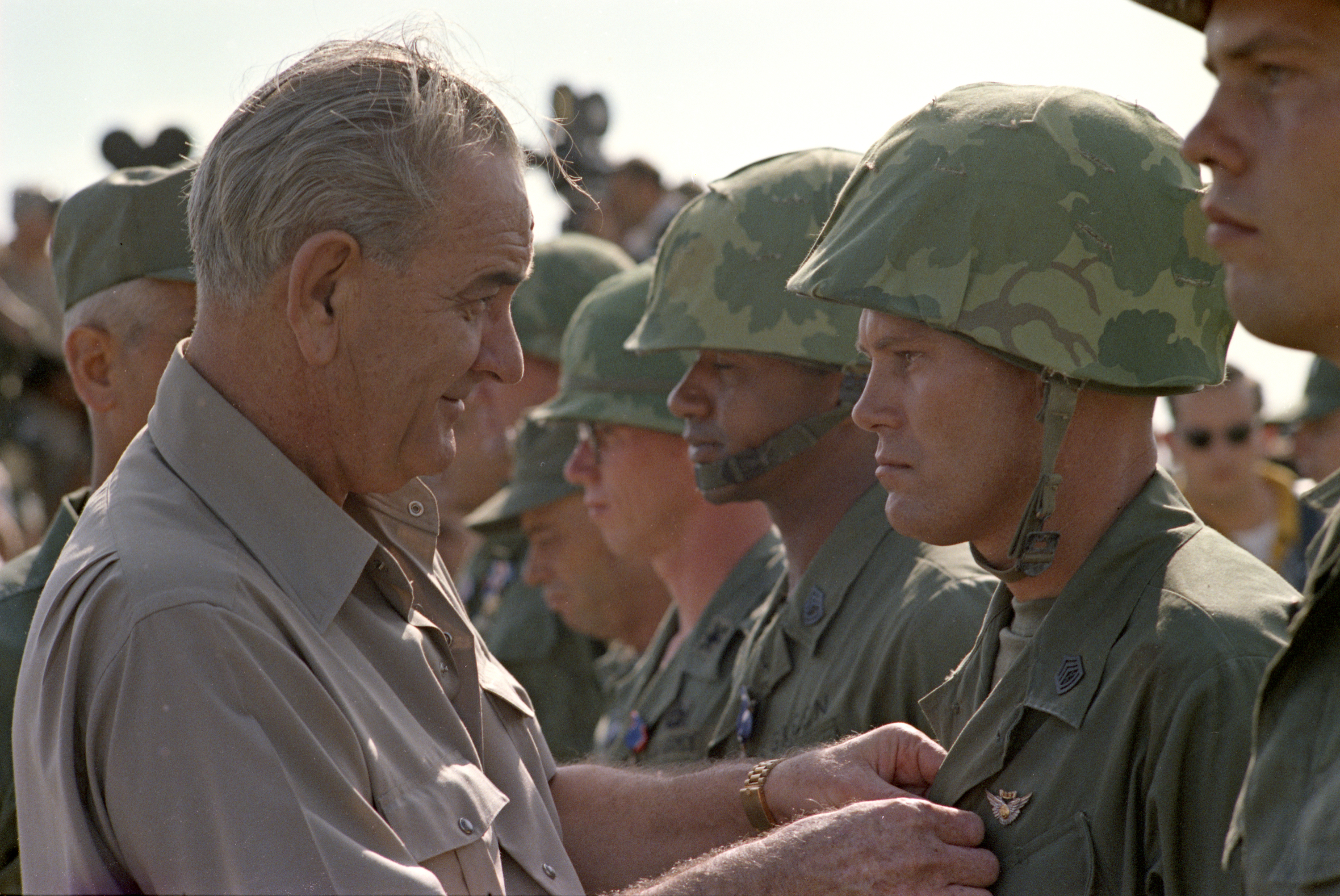 President Johnson's Second and Final Visit to Cam Ranh Bay in South Vietnam. LBJ Library photo by Yoichi Okamoto #C8089-13.