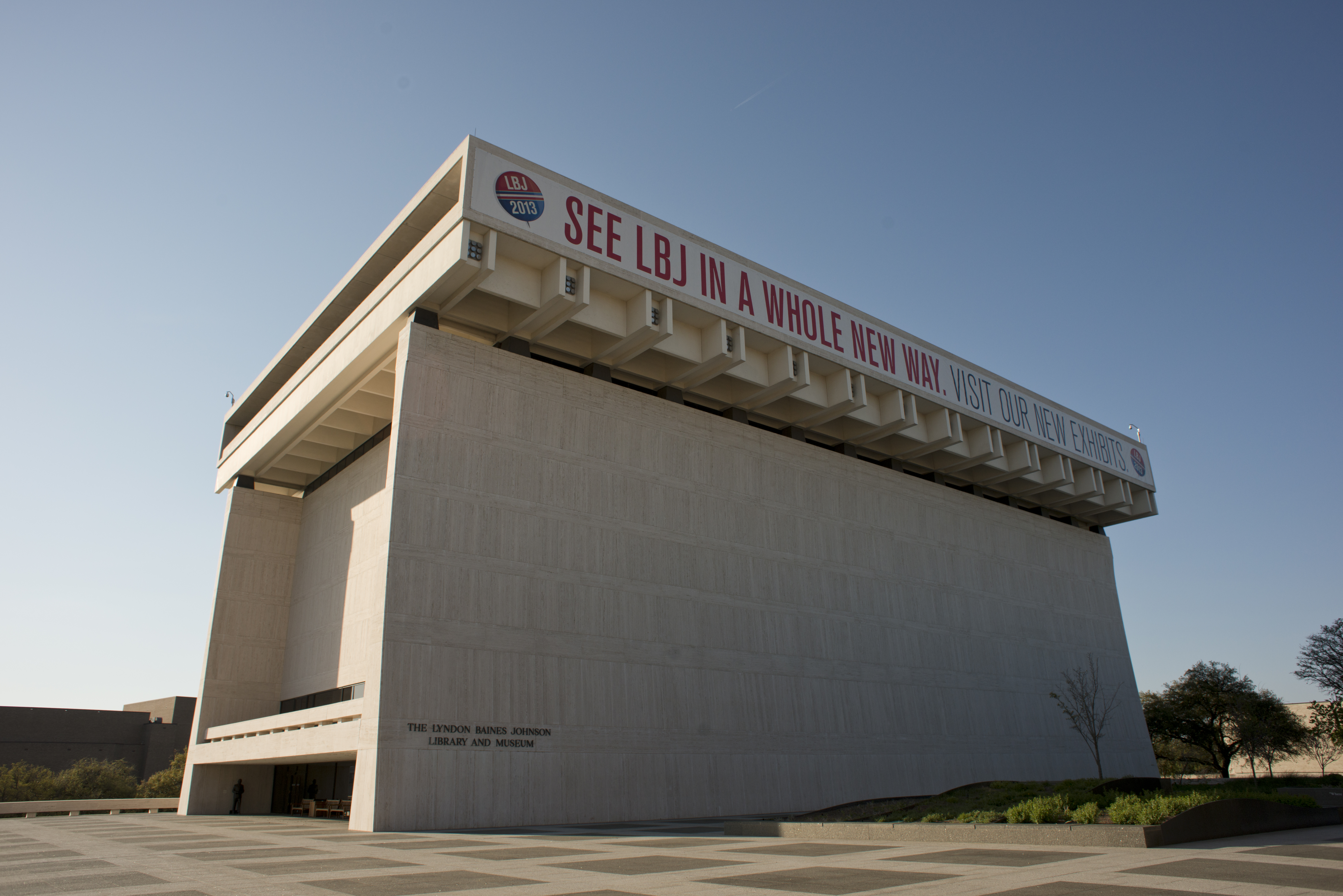 Exterior of the LBJ Presidential Library.