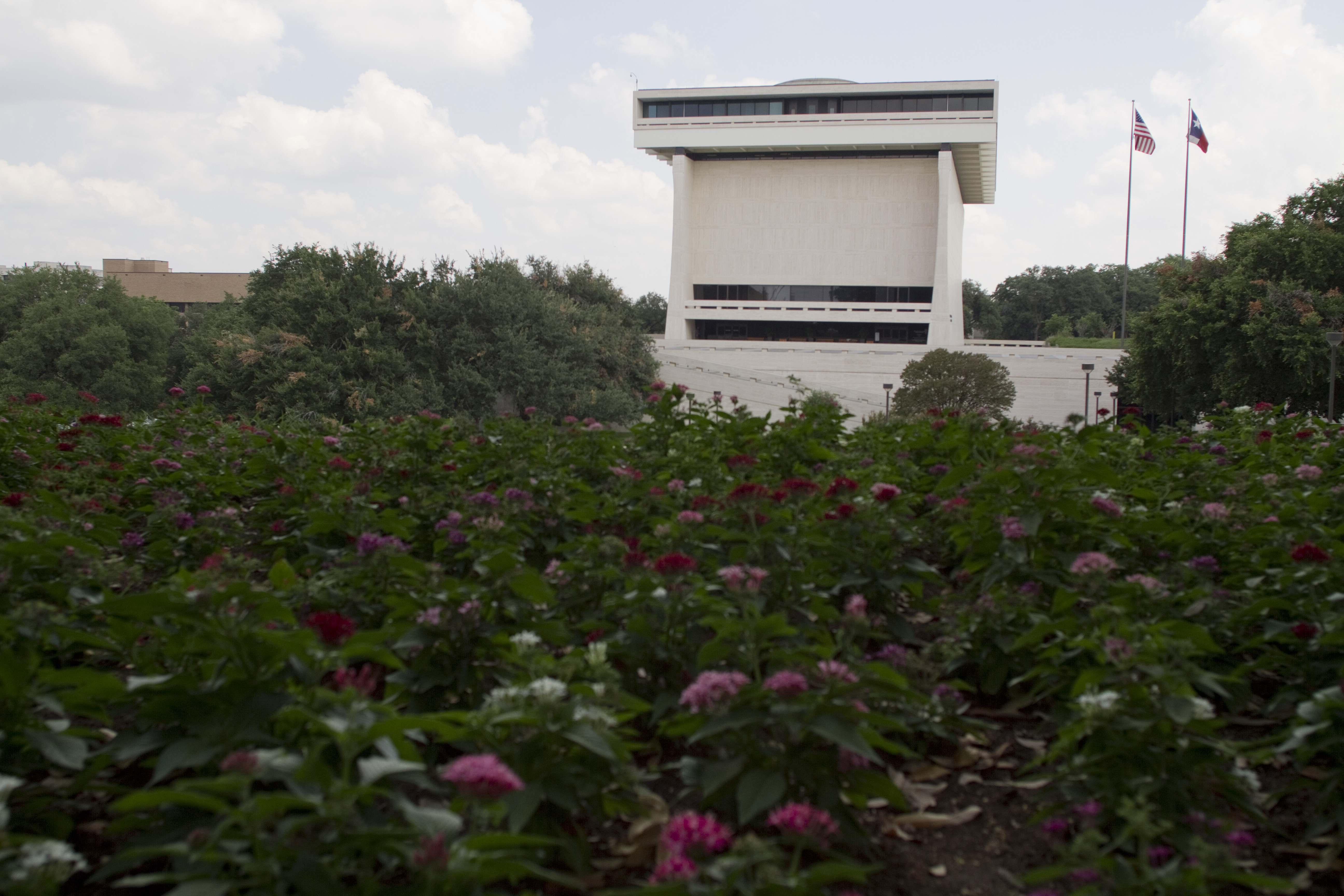 Exterior of the LBJ Presidential Library.
