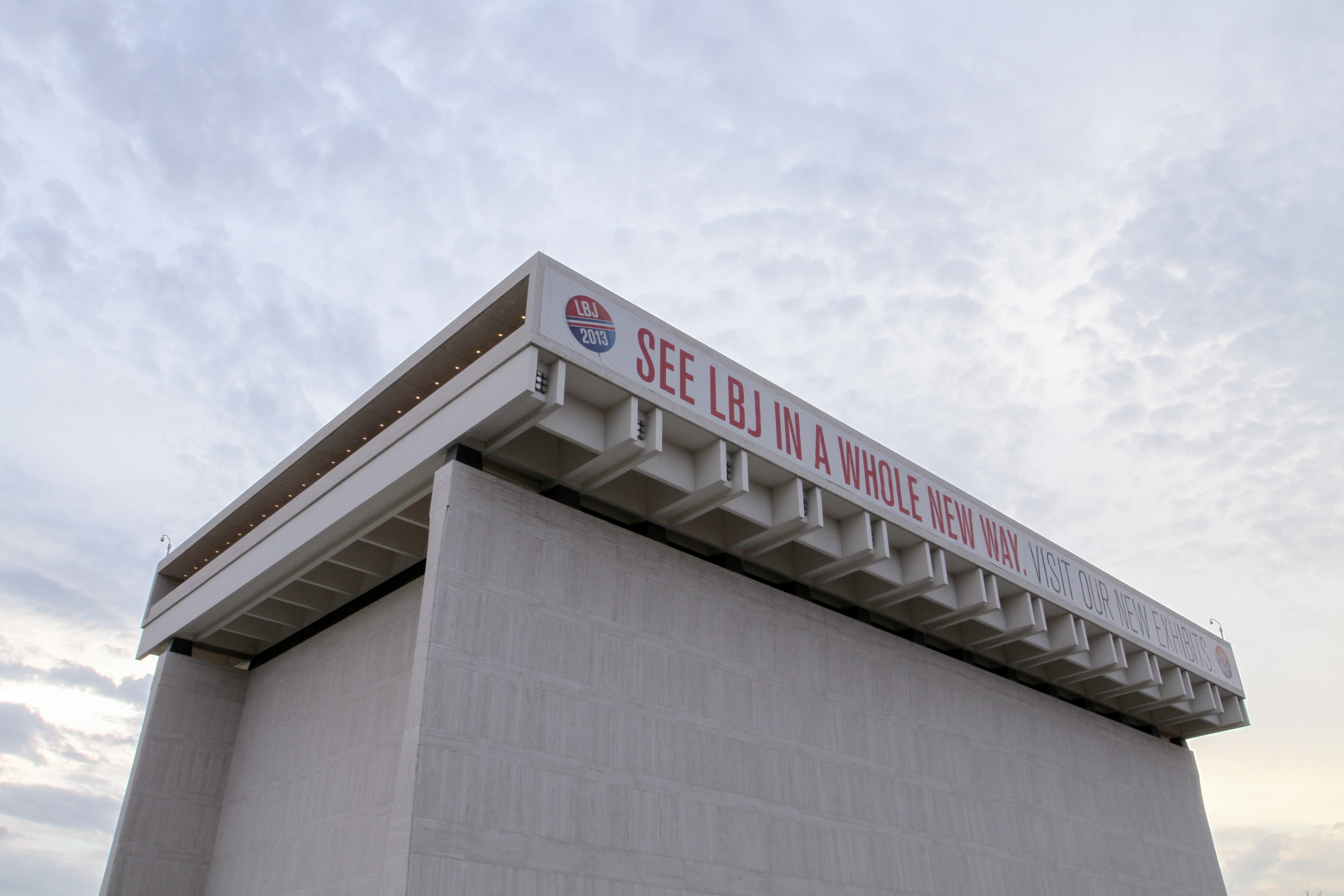 Exterior of the LBJ Presidential Library. 