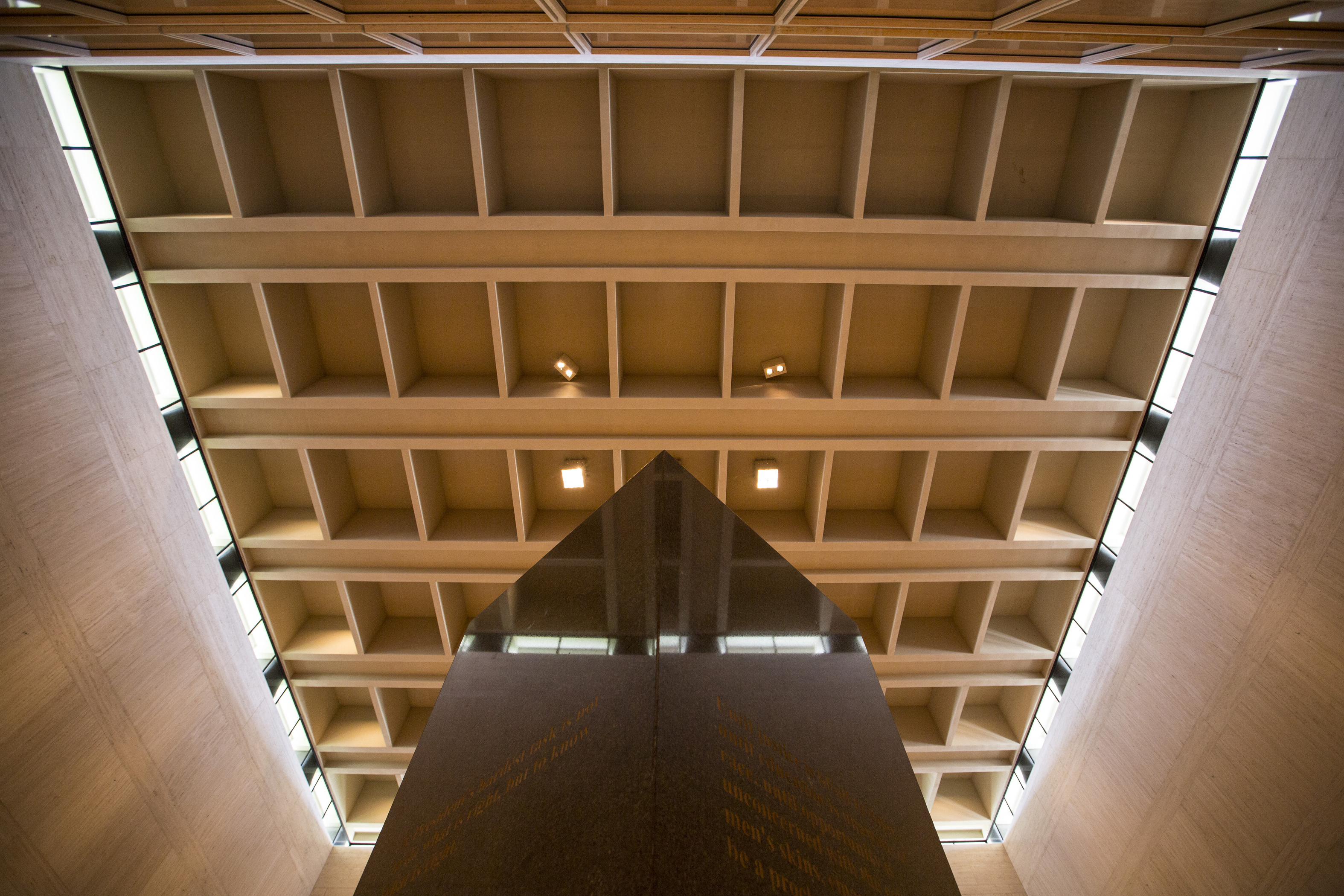 The top of the Obelisk in the Great Hall of the LBJ Presidential Library.