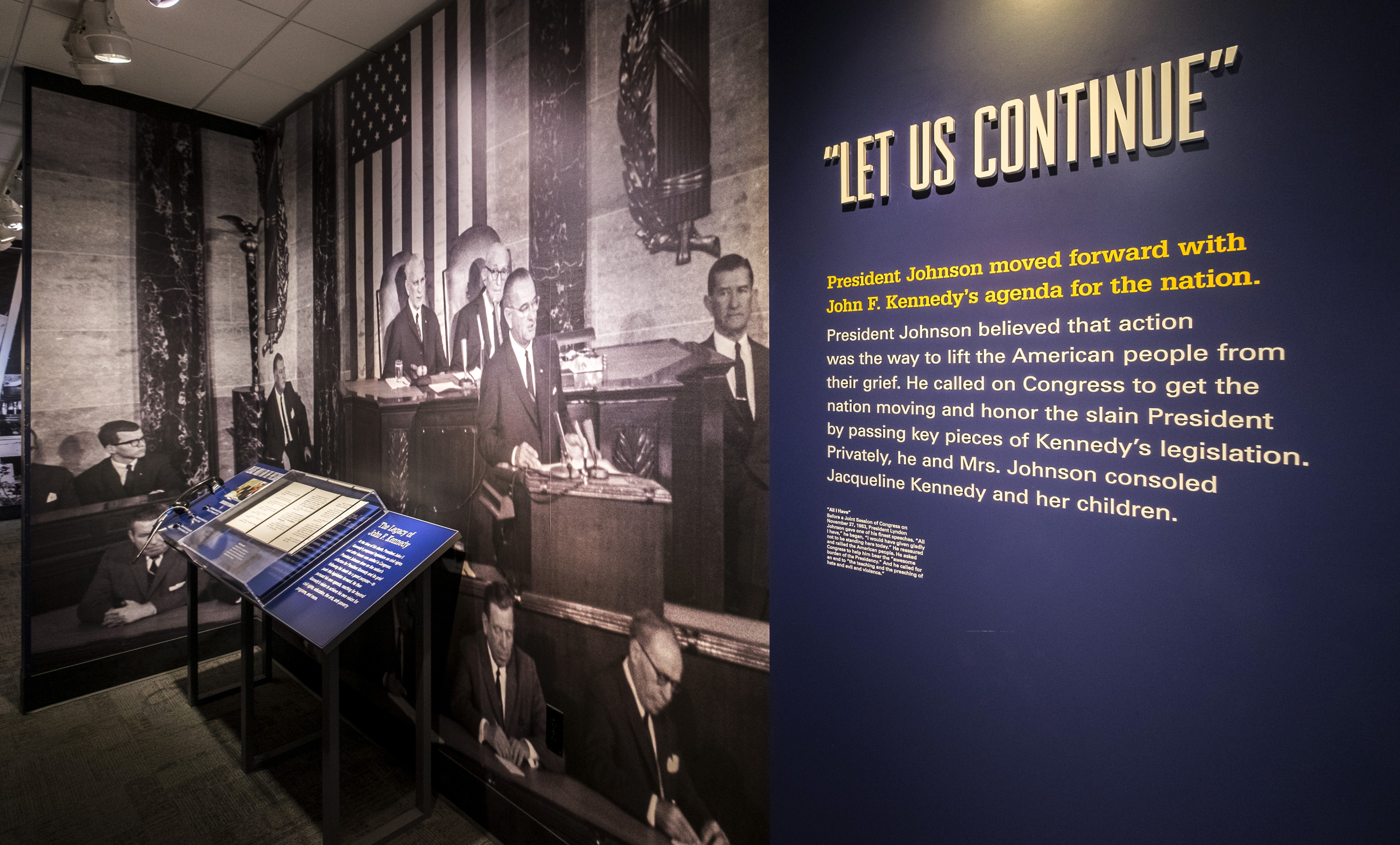 The "Let Us Continue" exhibit at the LBJ Presidential Library