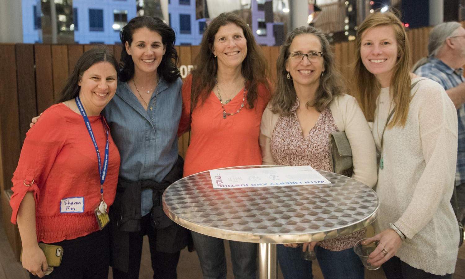 (L-R) Sharon Roy, Jenna Martin, Jamie Langley, Cindy Stewart and Kelly Morledge on the roof of The Contemporary.