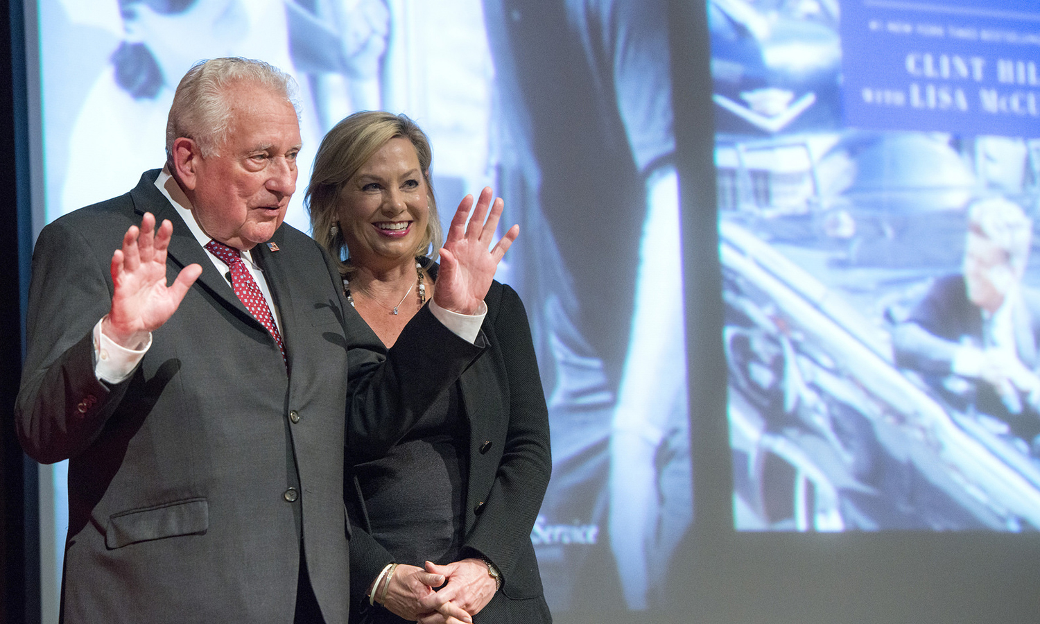 Lisa McCubbin and Clint Hill. LBJ Library photo by Jay Godwin.