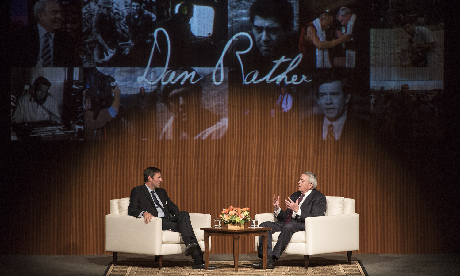 (L-R) Mark Updegrove and Dan Rather, LBJ Library photo by Jay Godwin, DIG13960_067