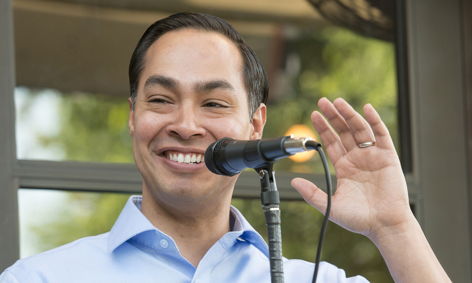 Julián Castro speaks to the gathering. LBJ Library photo by Jay Godwin #DIG14268-0041.
