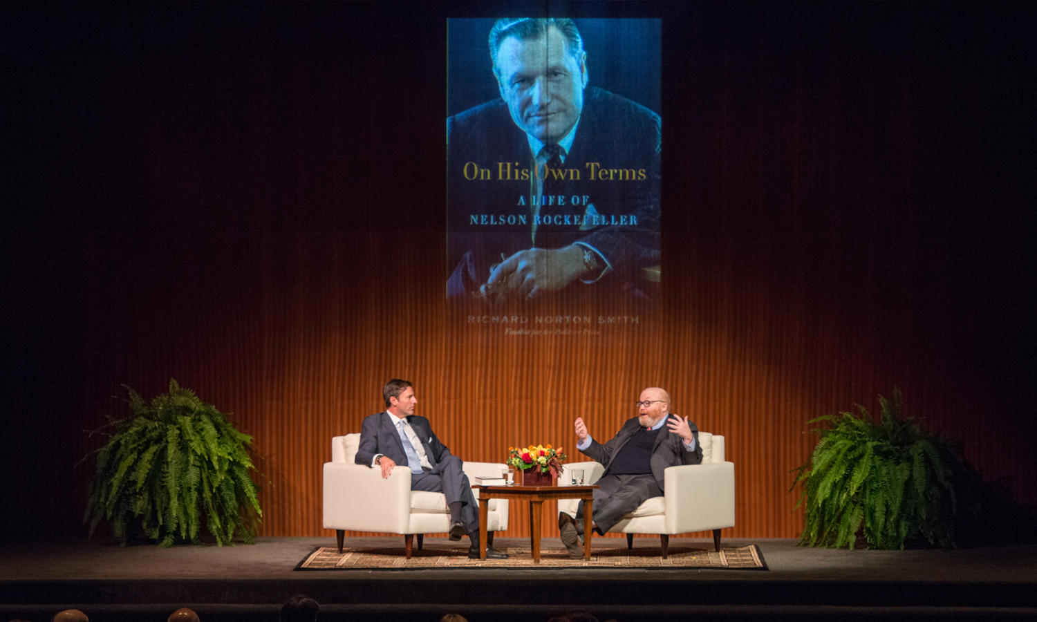 (L-R) Mark K. Updegrove and historian and author Richard Norton, LBJ Library photo by Lauren Gerson, DIG13678-097