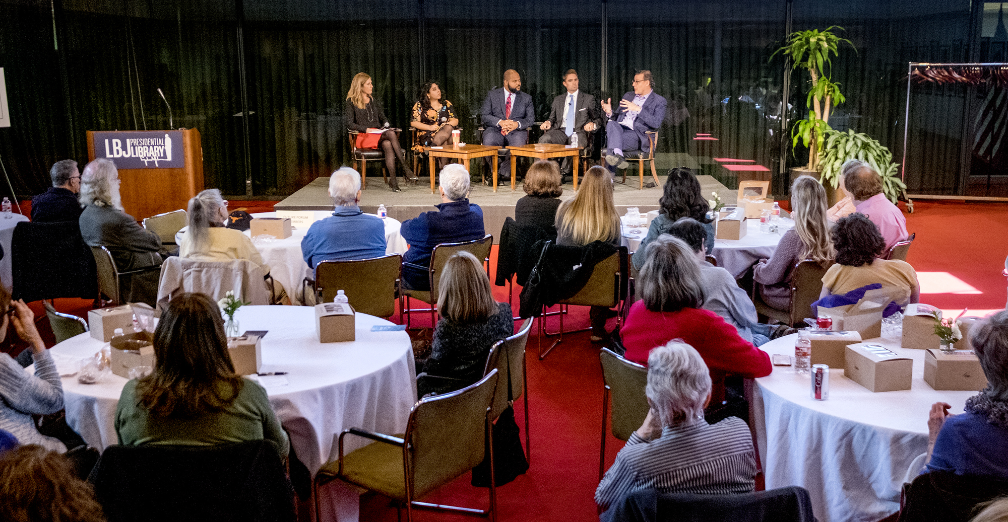Karina Kling, Alexa Ura, Eric Johnson, Jeff Leach and Jim Henson. LBJ Library photo by Jay Godwin #DIG14398-016.