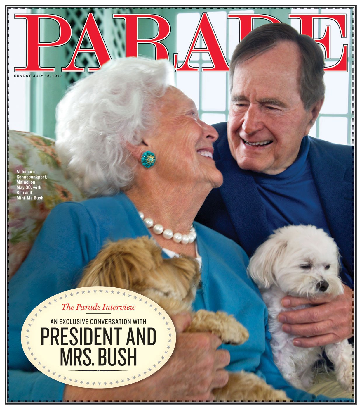 Barbara and President George H. W. Bush on the cover of Parade magazine