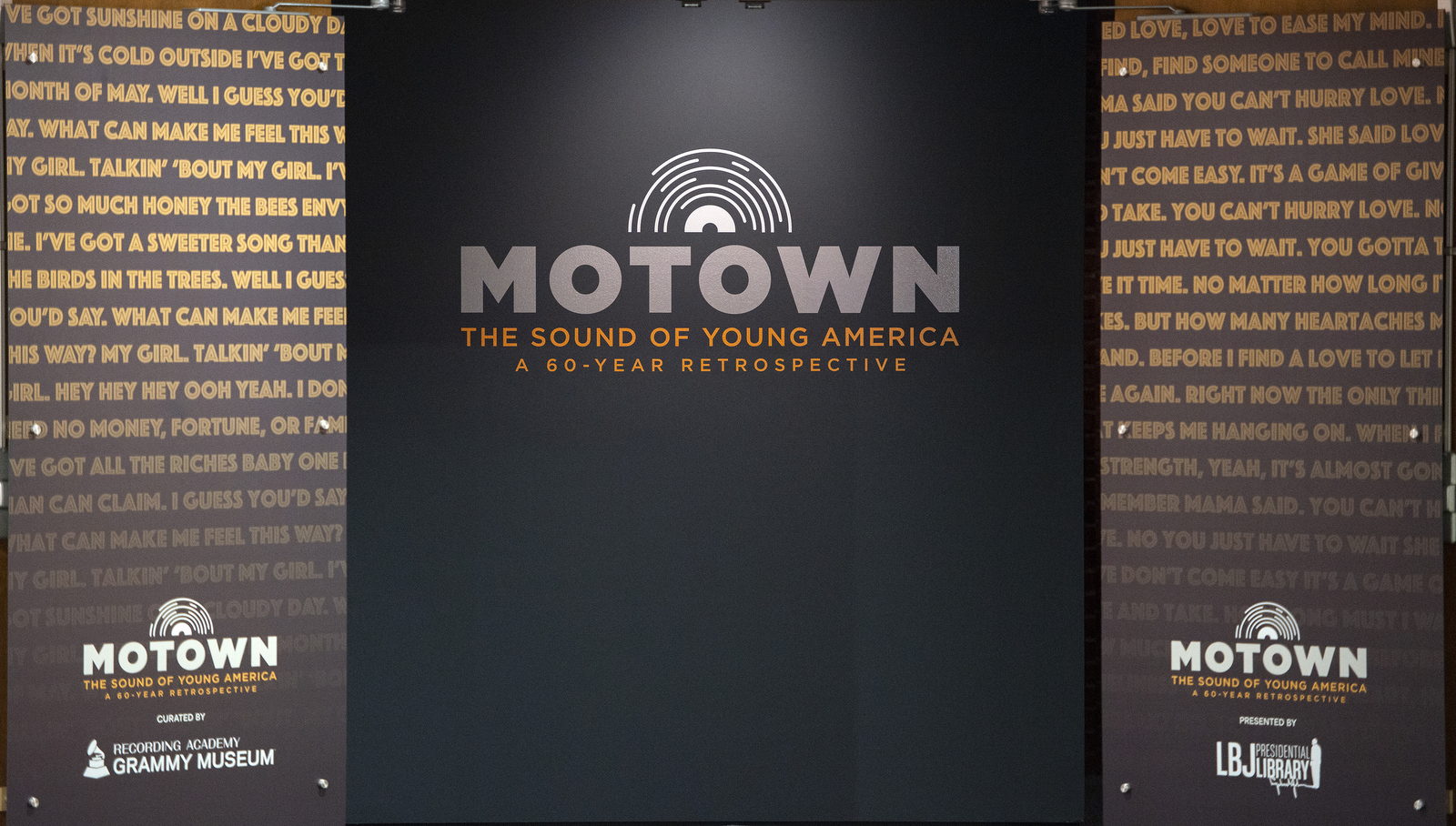 A view from the doorway of the "Motown: The Sound of Young America" exhibition.