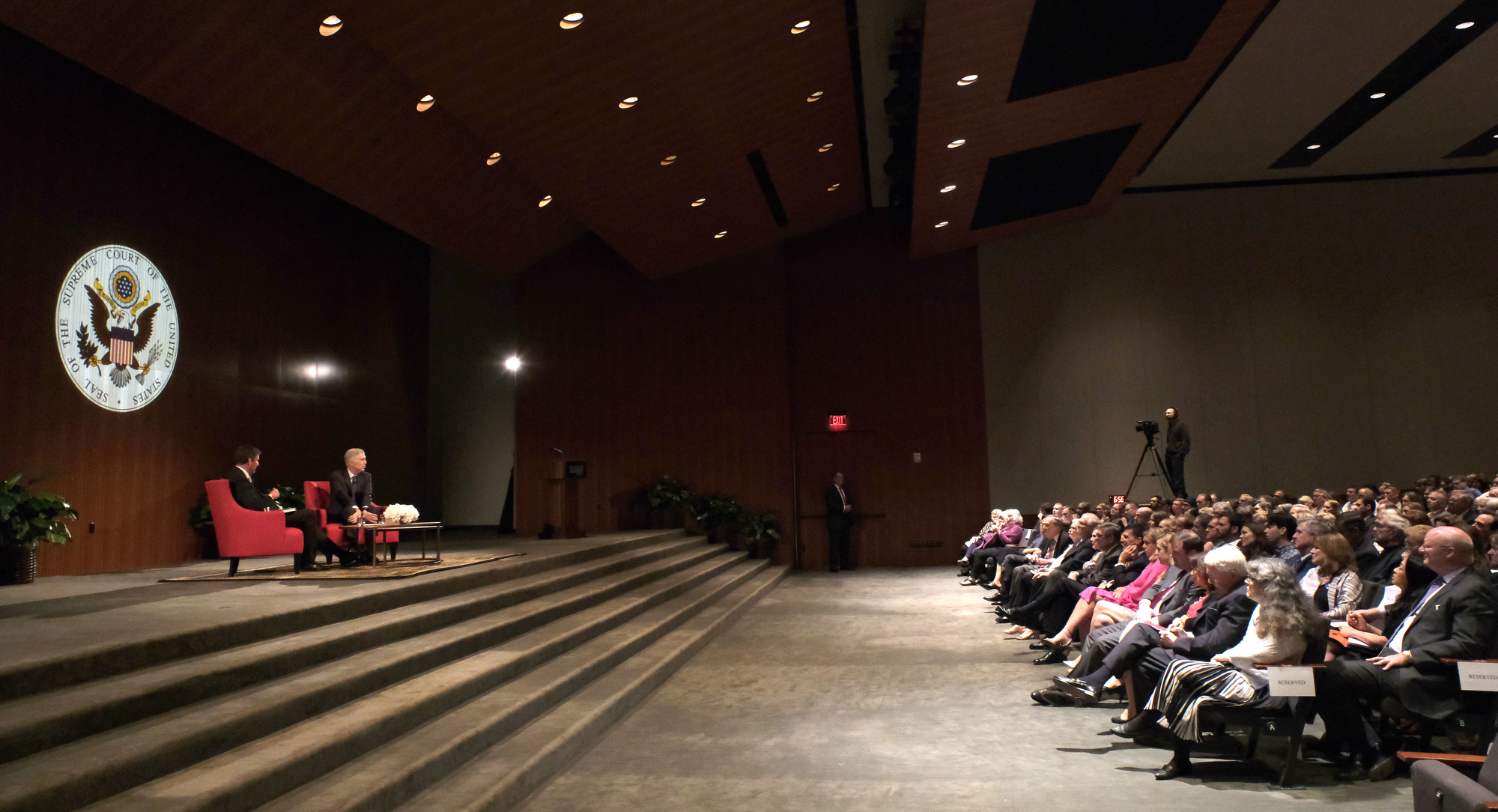 (L-R) Mark Updegrove and Justice Neil Gorsuch. LBJ Library photo by Jay Godwin #AYG6415.