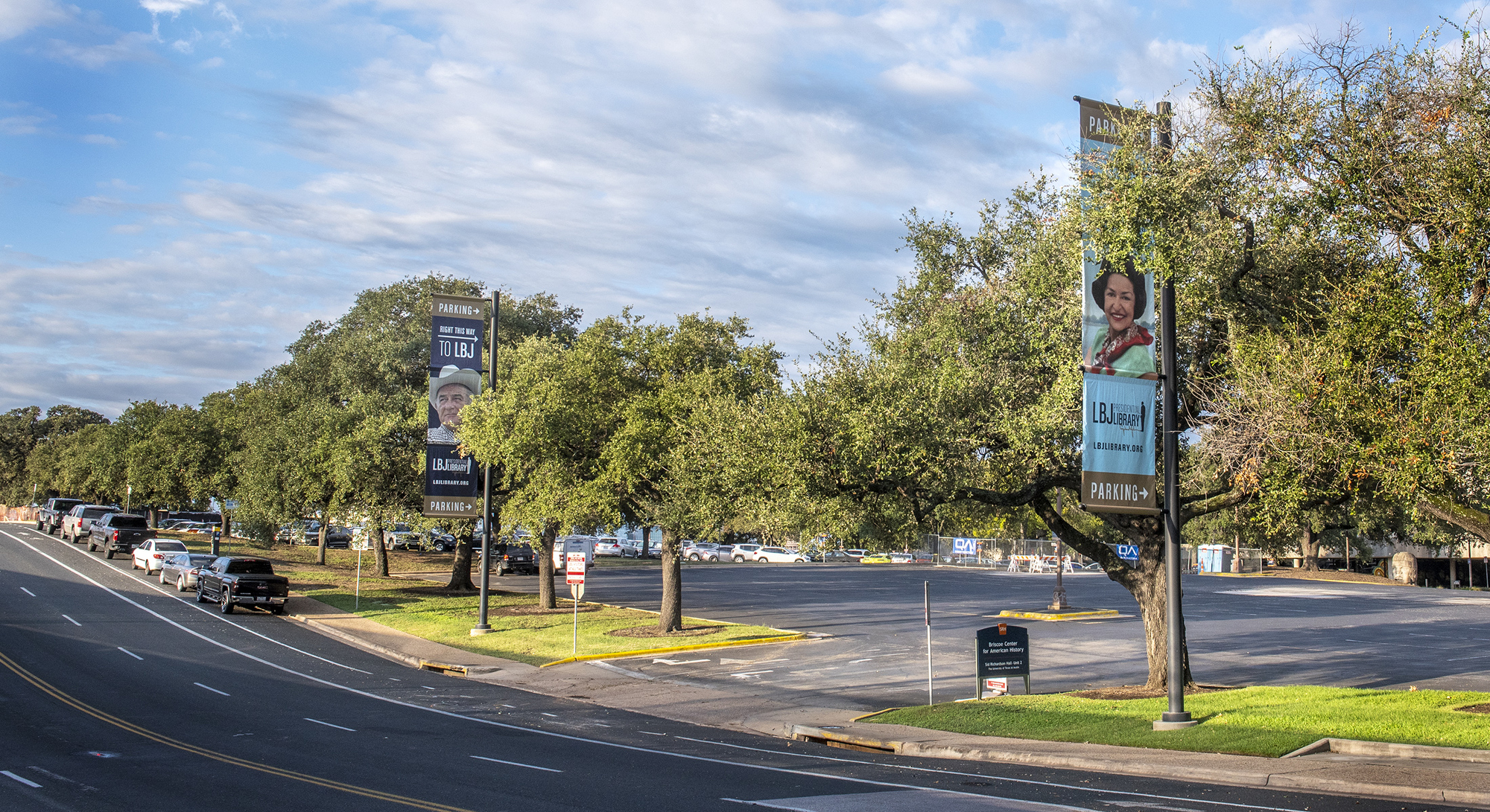 Image of the lot 38 parking lot from the street