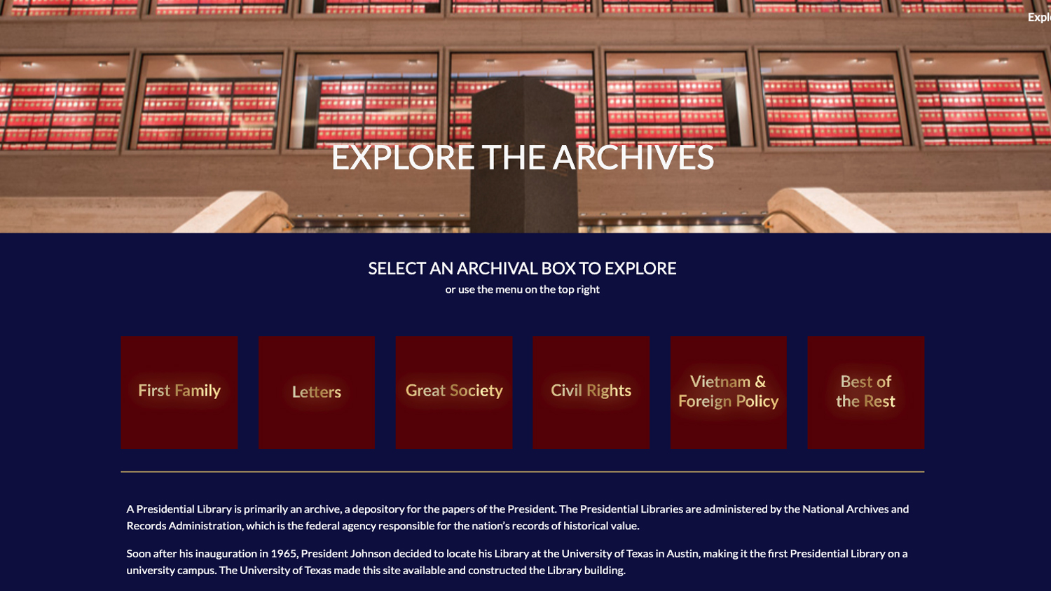 Explore the Archives Interactive