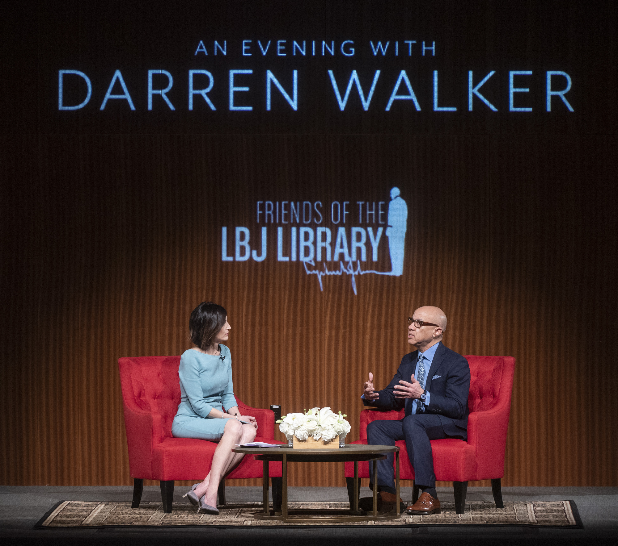 (L-R) Victoria DeFrancesco Soto and Darren Walker. LBJ Library photo by Jay Godwin.