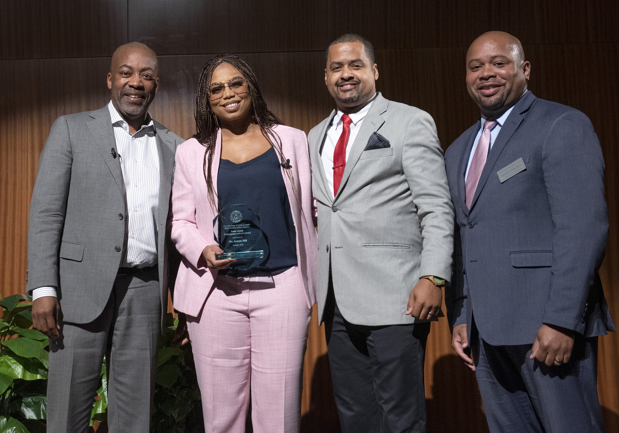 (L-R) Leonard Moore, Jemele Hill, Ryan Sutton and Darren Kelly.