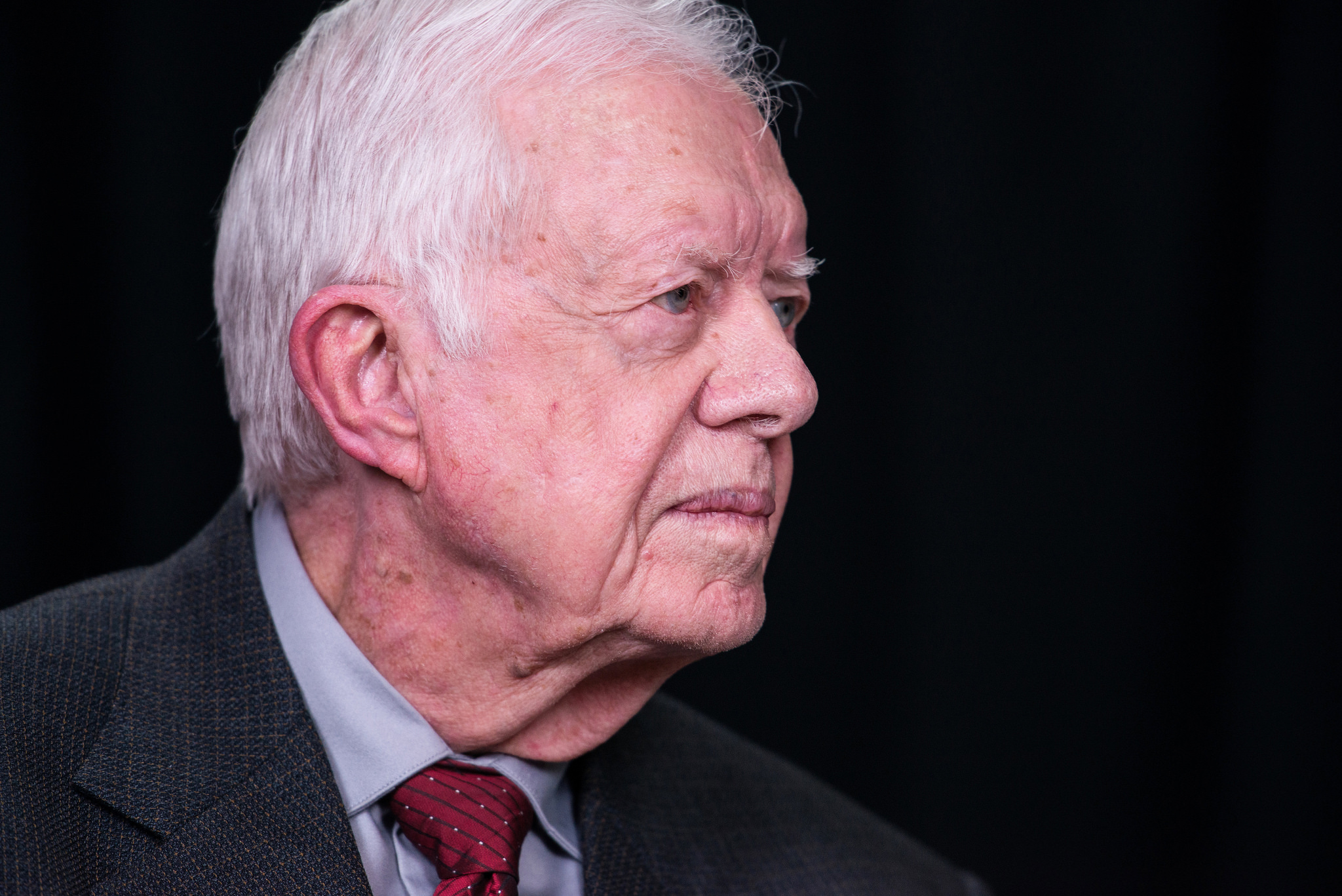 President Jimmy Carter during a Google Hangout session held during the LBJ Presidential Library's Civil Rights Summit, April 8, 2014.
