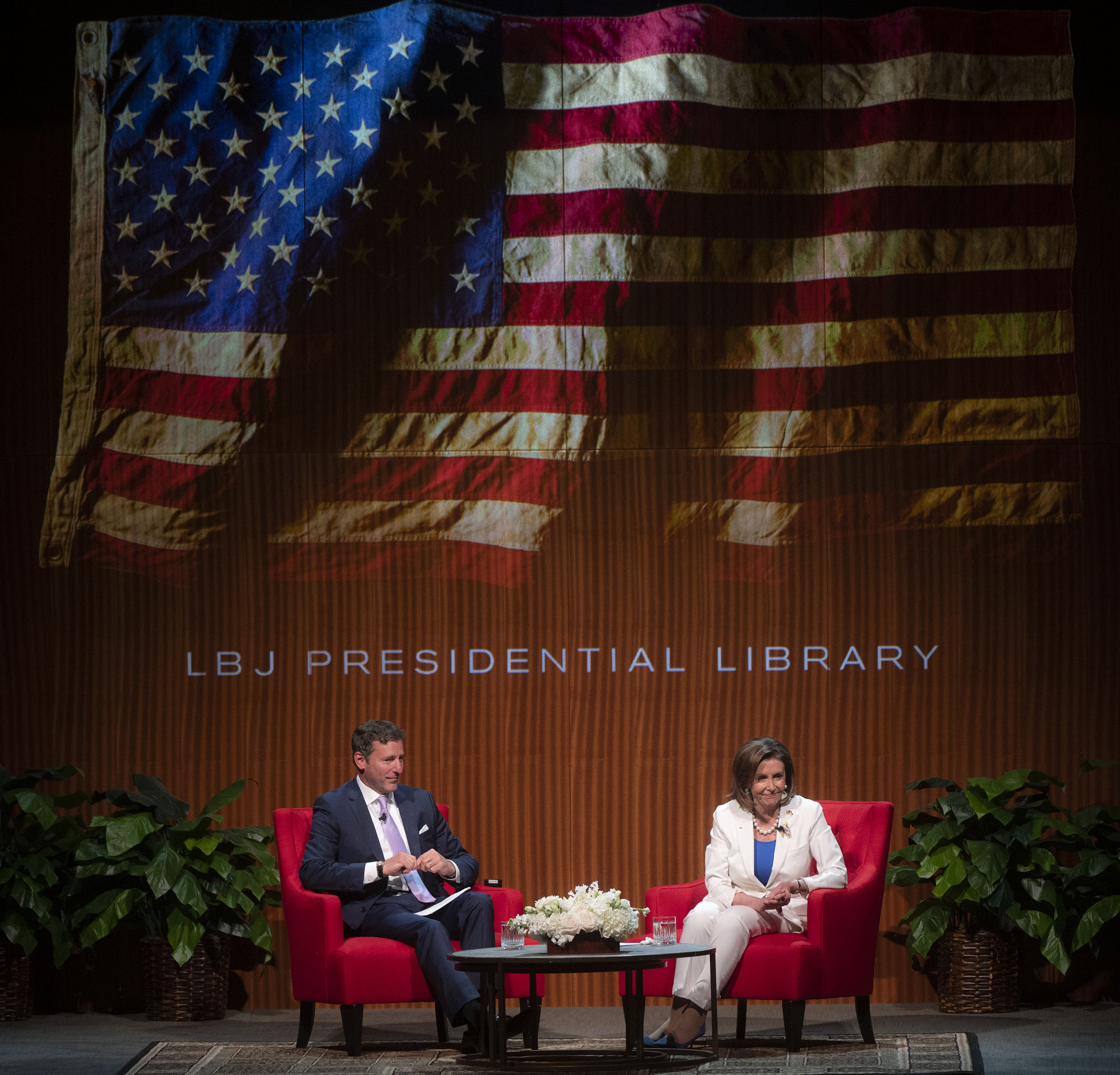 Speaker Nancy Pelosi and Mark Updegrove.