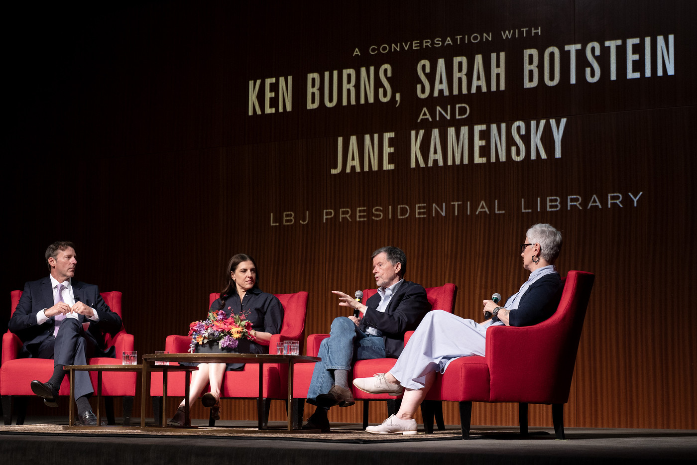 Mark Updegrove, Sarah Botstein, Ken Burns and Jane Kamensky