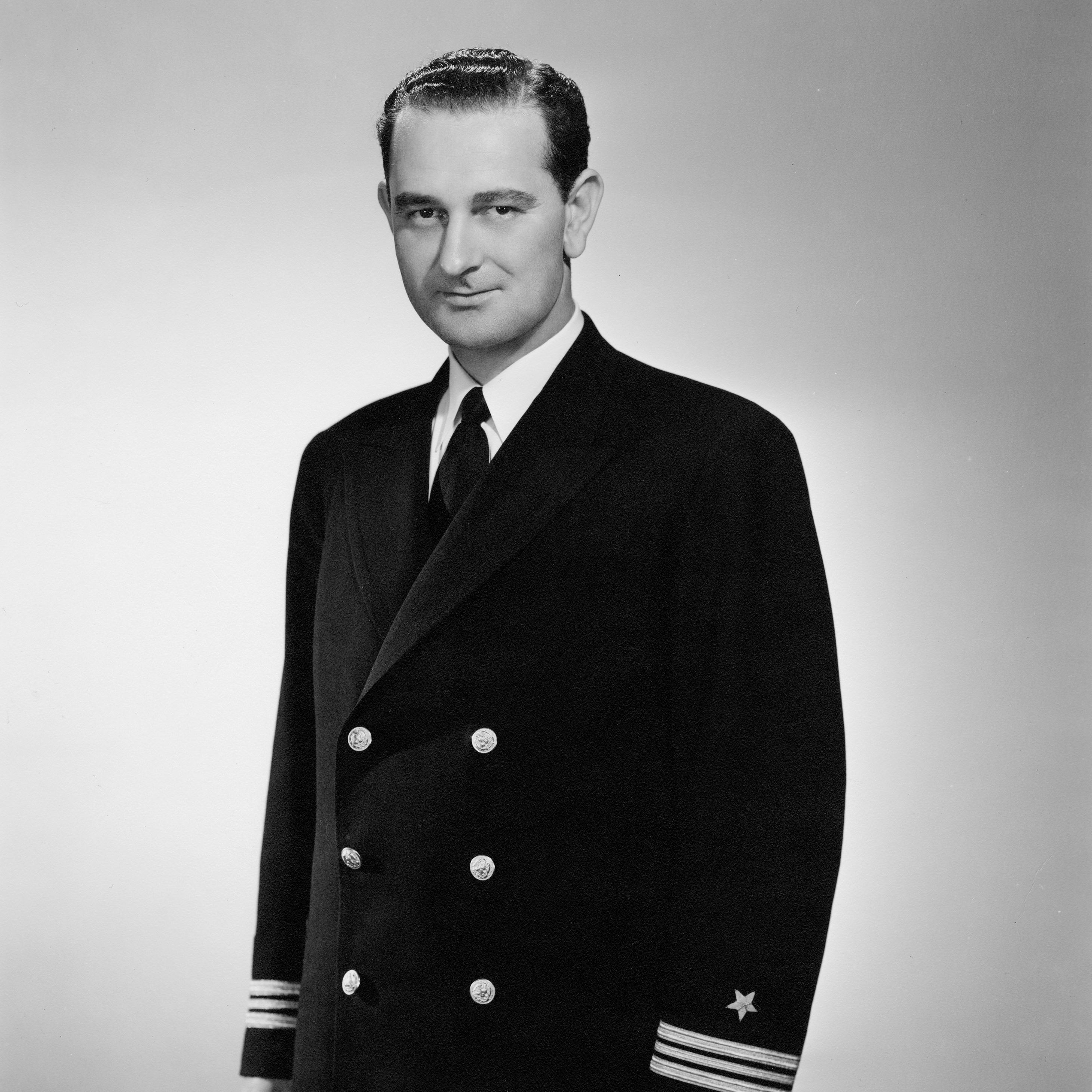 Cong. Lyndon B. Johnson in Navy uniform. LBJ Library photo by Unknown #42-3-7.