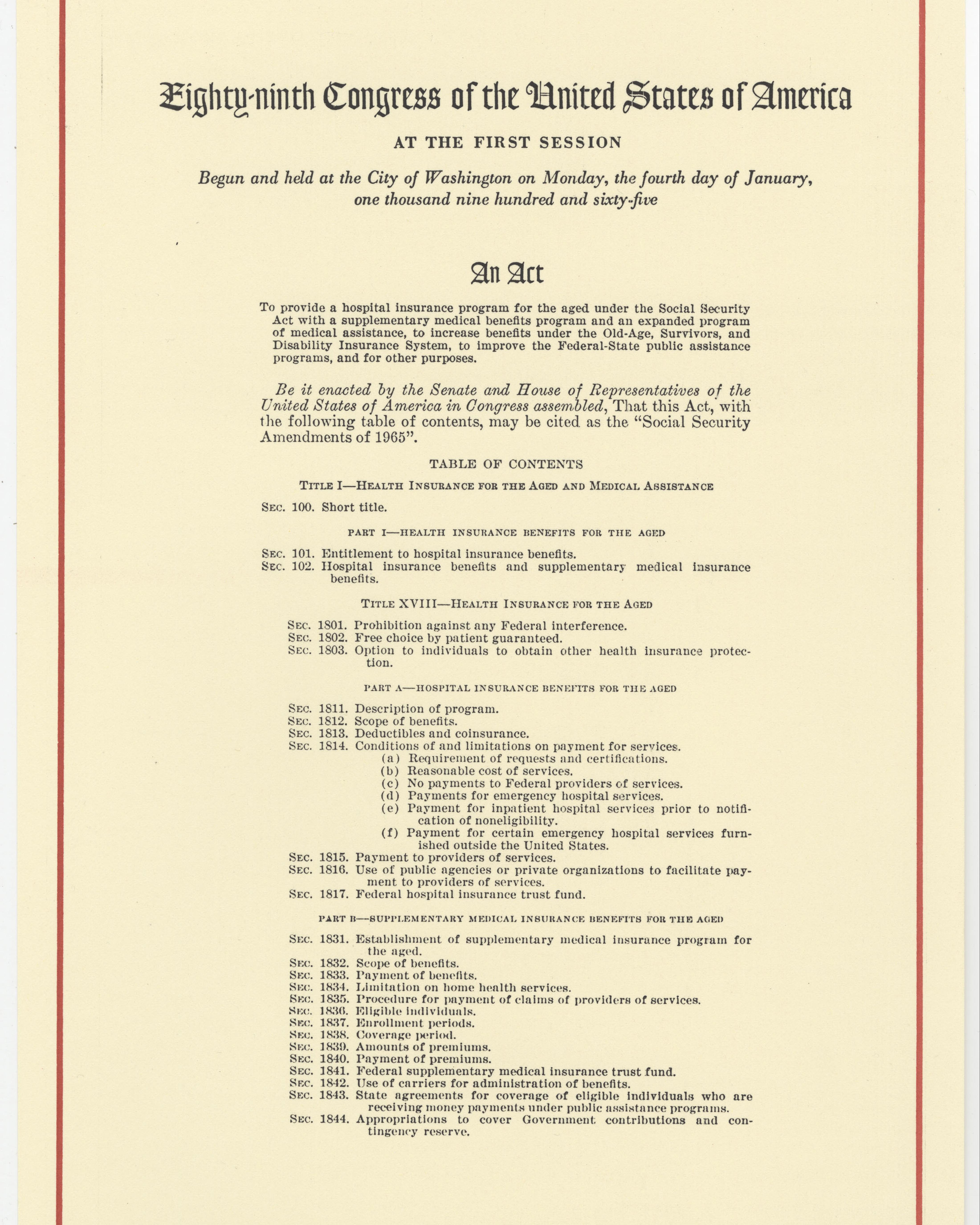 Medicare Act of 1965