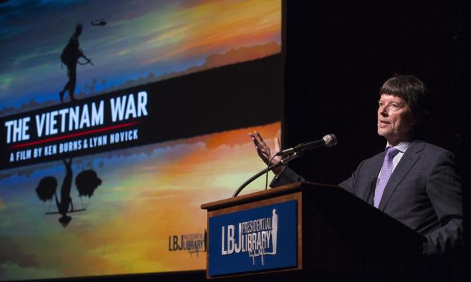 Ken Burns. LBJ Library photo by Jay Godwin #DIG14064-033.