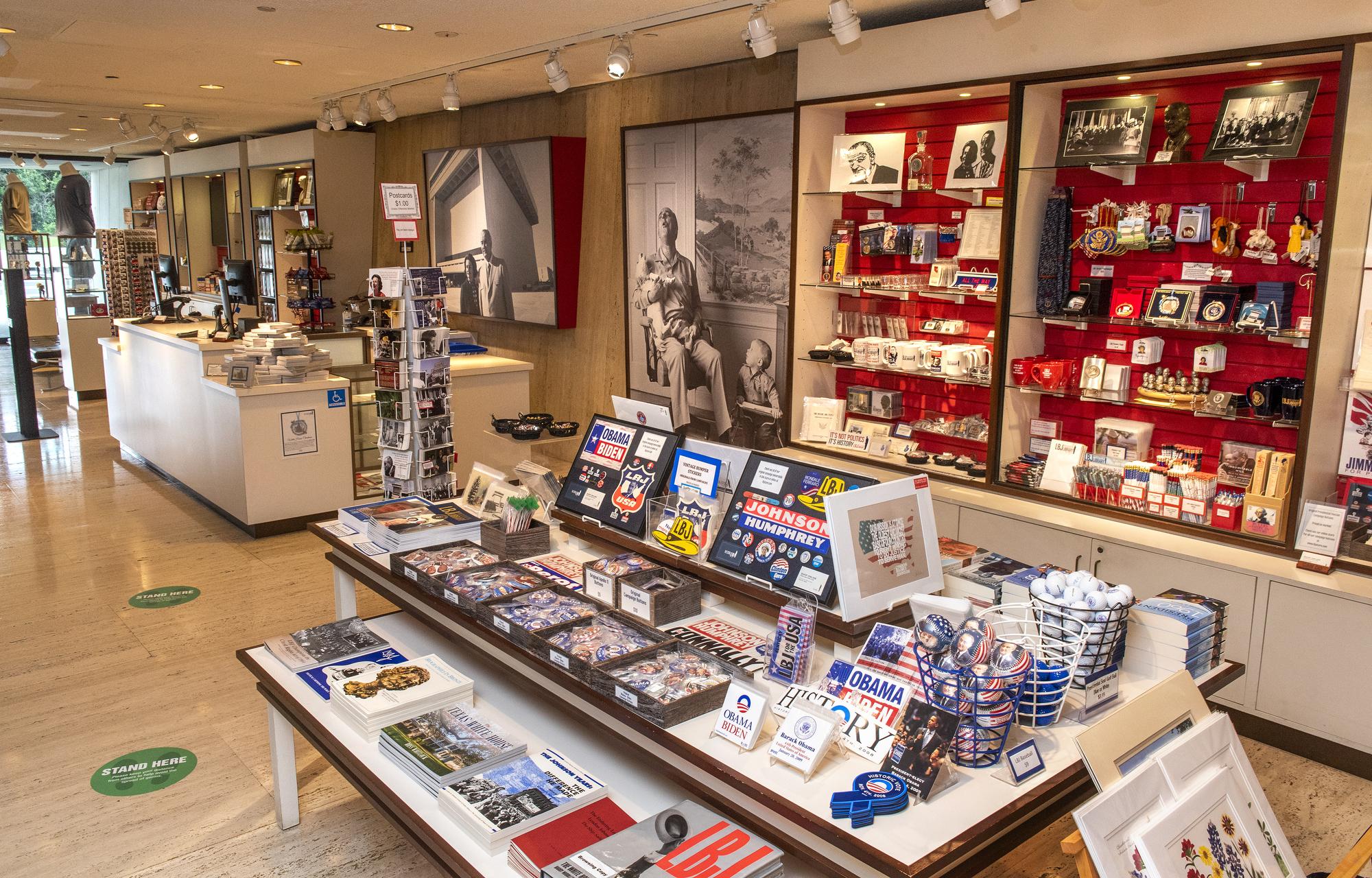 A view of The Store at LBJ, inside the LBJ Library